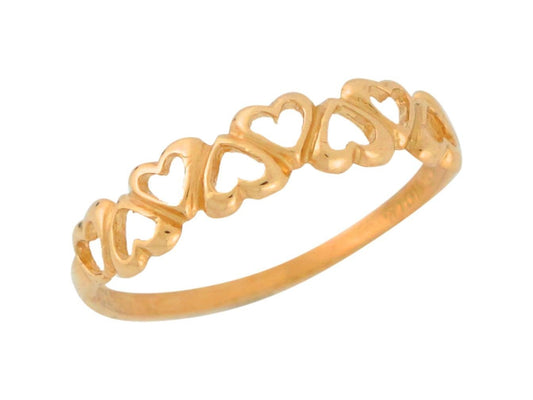 Gold Womens Love Heart Ring (JackAni# R8900)