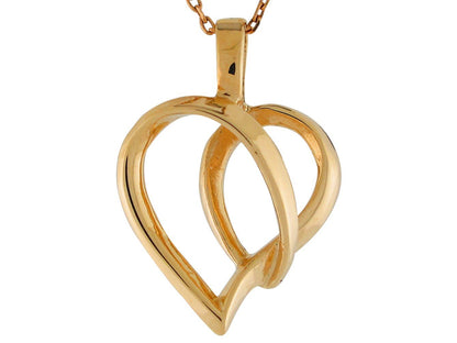 Gold Womens Heart Love Pendant (JackAni# P9927)