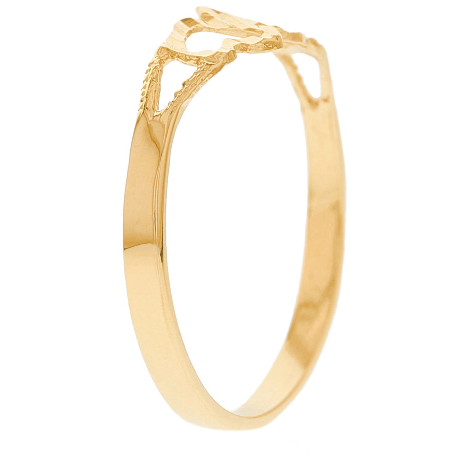 Gold Womens Love Heart Ring (JackAni# R10347)