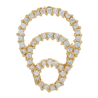 Gold White CZ Womens Cluster Pendant (JackAni# P8182)