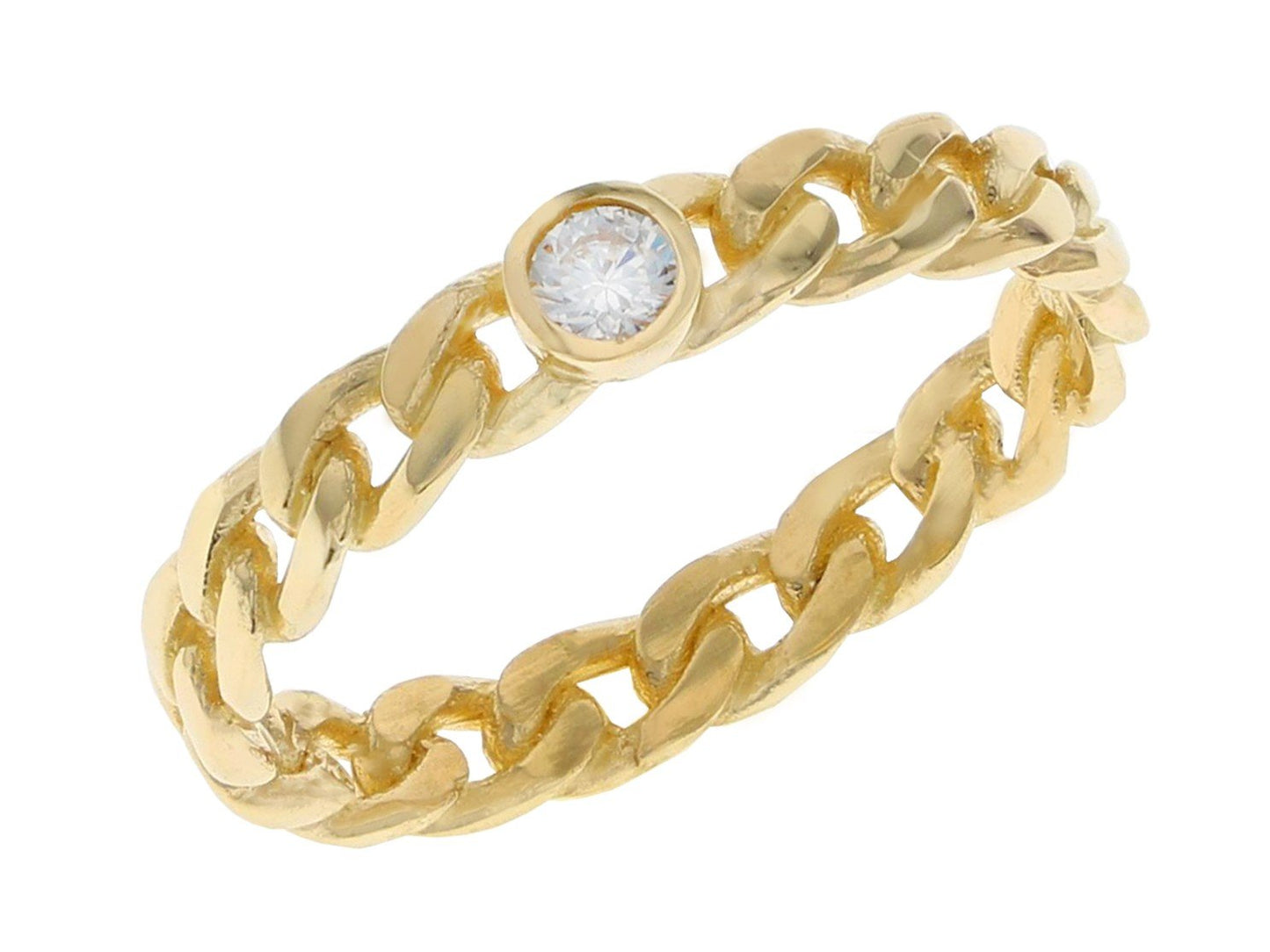 Gold Impressive Chain Link Design Birthstone Ring (JackAni# R11641)