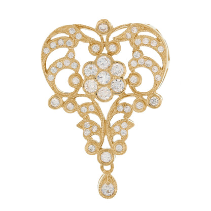 Gold White CZ Womens Cluster Pendant (JackAni# P10007)