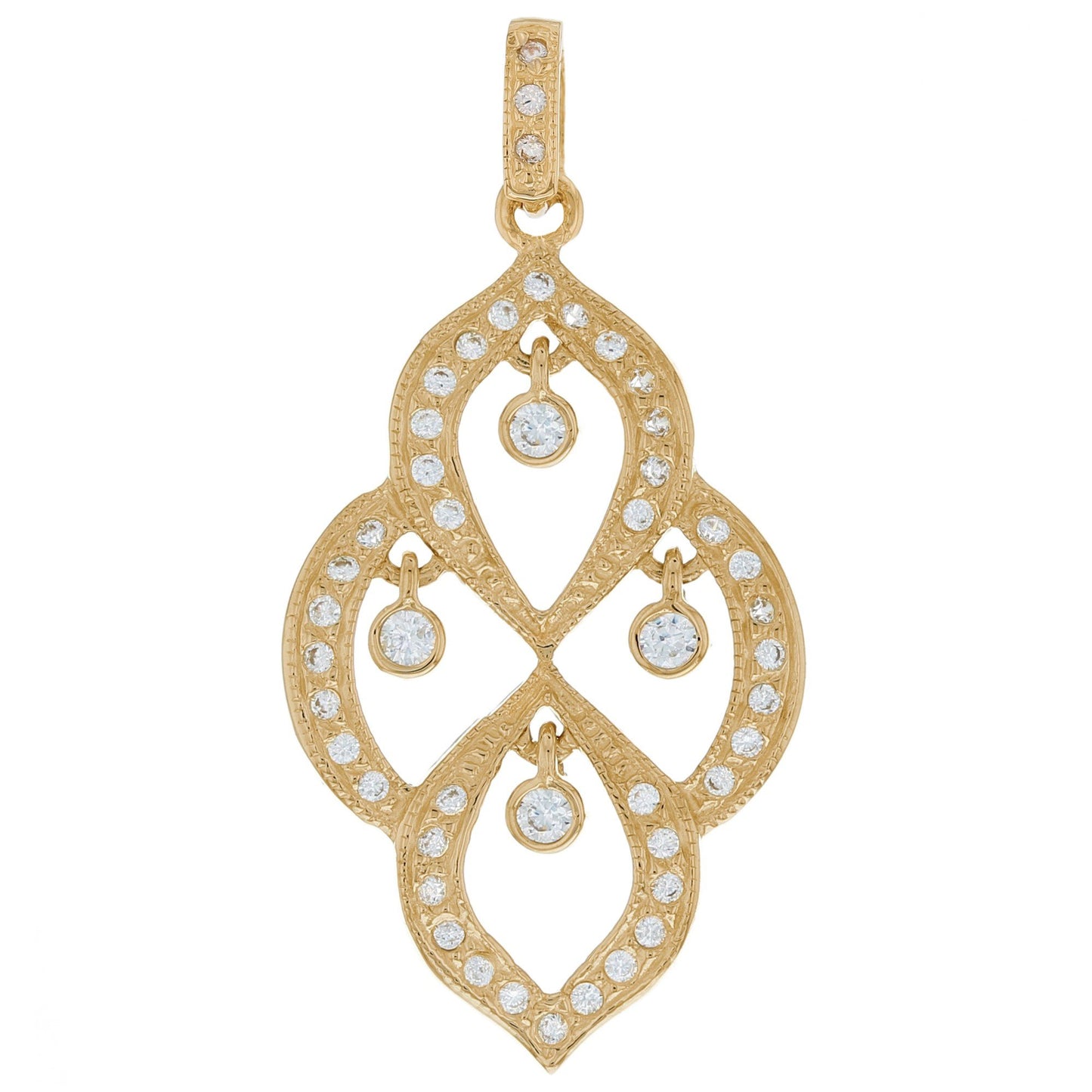 Gold Women's Dangling Cluster Vintage Pendant (JackAni# P10014)