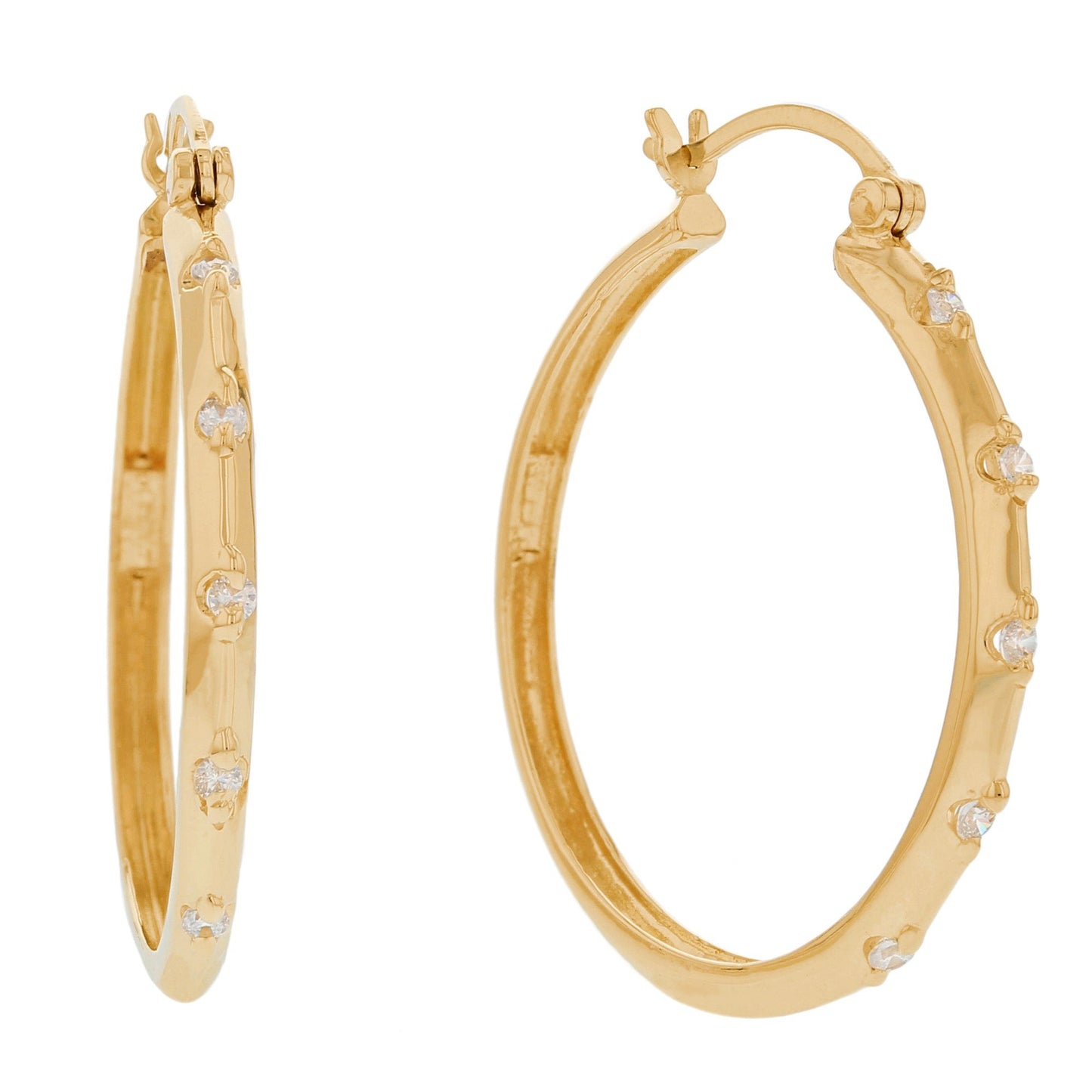 Women's Five Stone Hoop Earrings (JackAni# E12617)